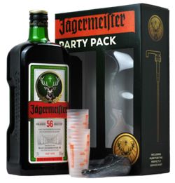 Jägermeister + Pumpa + 20 plastových pohárikov 35% 1,75L