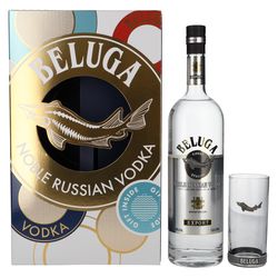 Beluga vodka 40% 1L s pohárom