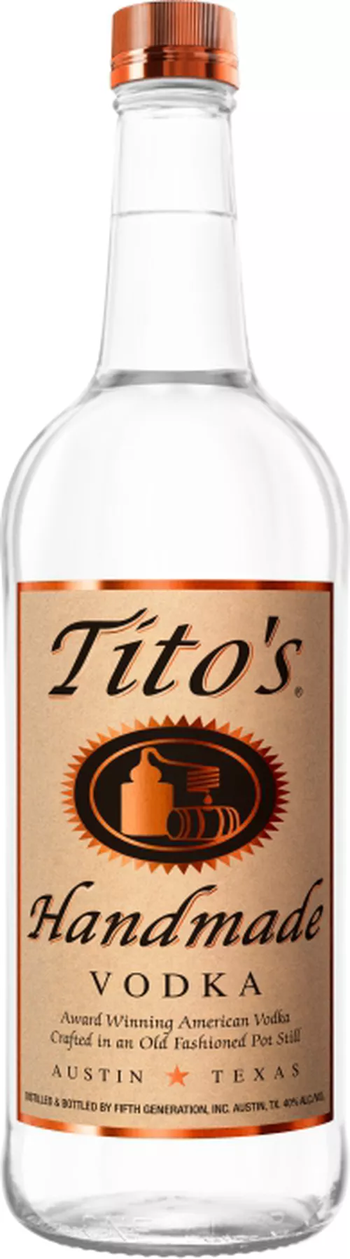 Tito´s Handmade Vodka 40% 1l (čistá fľaša)