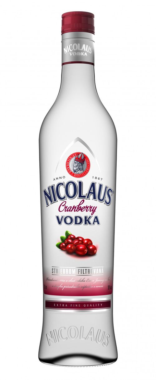 Nicolaus vodka cranberry 38% 0,7L (čistá fľaša)