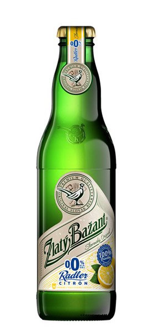 Zlatý Bažant 0,0% Radler citrón 0,33L sklo (prepravka 24x)