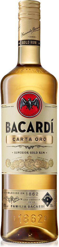Bacardi Carta Oro 37,5% 0,7L (čistá fľaša)