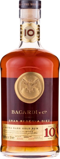 Bacardi Gran Reserva Diez 10y 40% 1L (čistá fľaša)