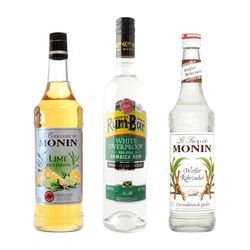 Rum-Bar Rum White Overproof + Monin Pure Sugar Cane + Monin Lime Juice