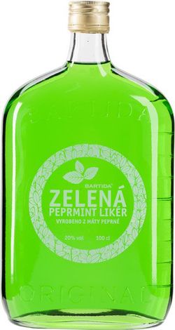 Bartida Zelená peprmintový likér 20% 1L (čistá fľaša)