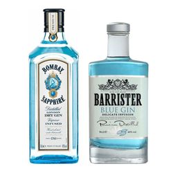 Bombay Sapphire Gin + Barrister Blue Gin