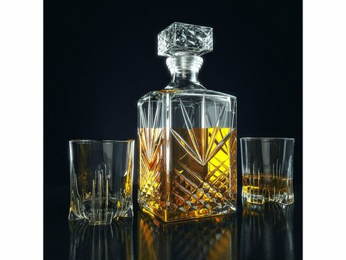 Karafa na rum & whisky + 6 pohárikov, No.1
