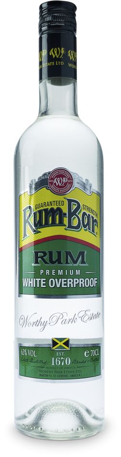Worthy Park Rum Bar White Overproof 63% 0,7L (čistá fľaša)